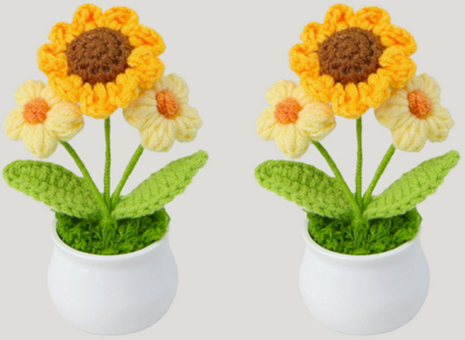 Allode 納骨塔人造花 2入, 05 黃色雛菊