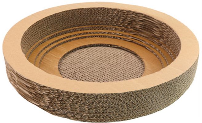 펫트롱 고양이 그릇형 골판지 평판형 스크래쳐, 혼합색상, 1개