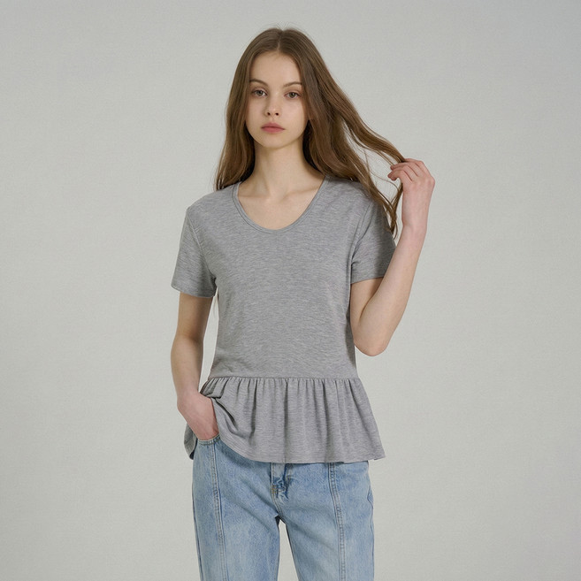 에이비에프지 여성용 프릴 롱 티셔츠 AFZ5QK35