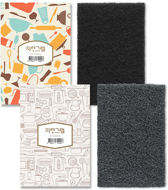 자연그램 탄냄비 요술 양면 수세미, 4개