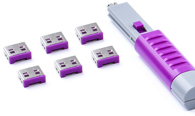 스마트키퍼 USB 포트락 6p + 키 퍼플, UL03PK, 1개