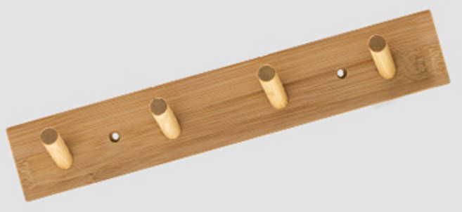 더플로우커머스 원목 벽걸이 다용도 후크 행거 4구, 나무, 1개