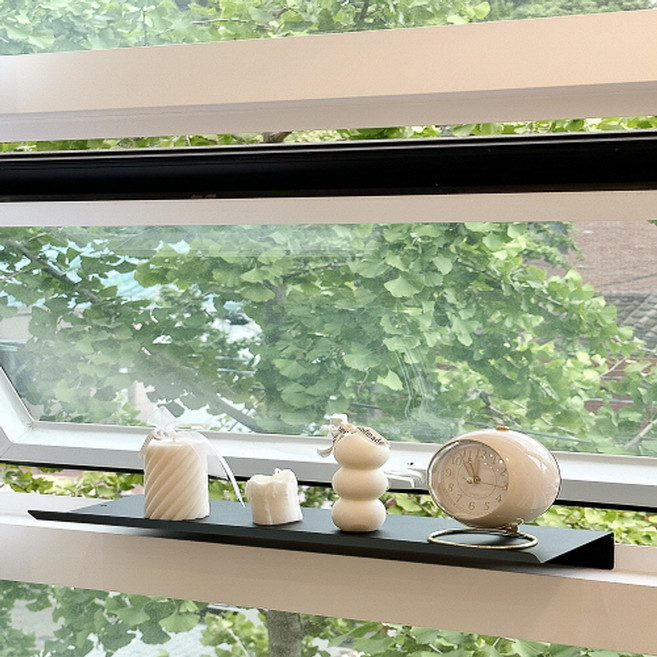 주식회사아텍스 신형 철제 다용도 창틀 선반 60cm, 블랙, 1개