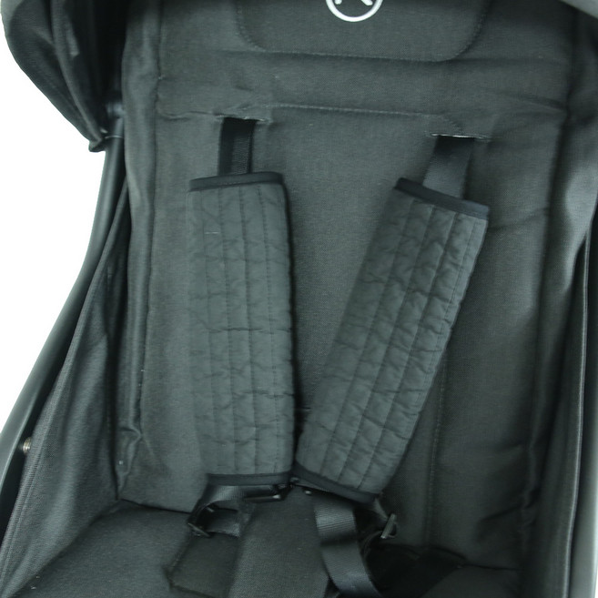 맘스포유 패브릭 100수 누빔 자수 유모차 안전벨트 커버 M 무지, 블랙, 2개