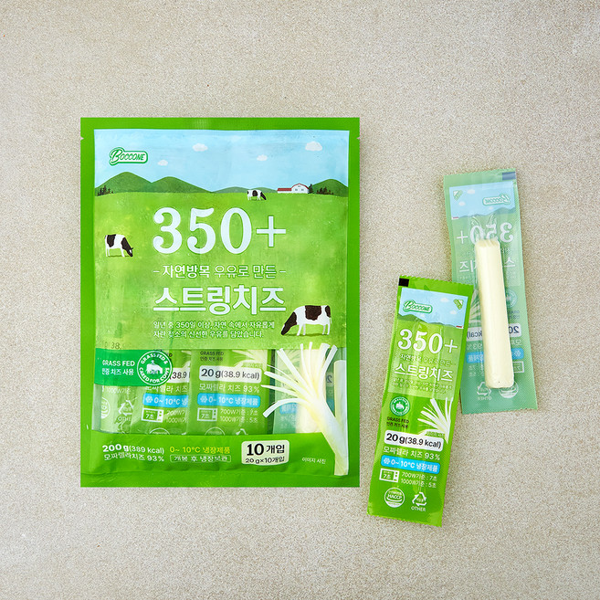 보꼬네 350+ 자연방목 우유로 만든 스트링 치즈, 20g, 1개, 10개입