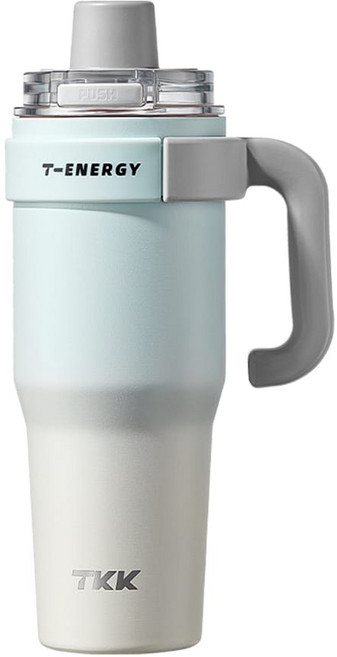 TKK T-One彈蓋冰霸杯 316不鏽鋼, 霞光藍, 1個, 1.2L