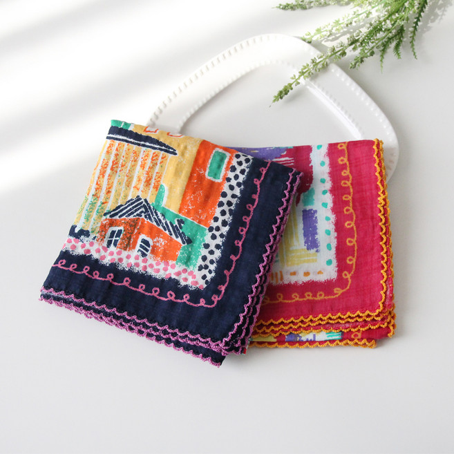 바비수 트윙클 국내제작 코튼 손수건 스카프 2종 세트