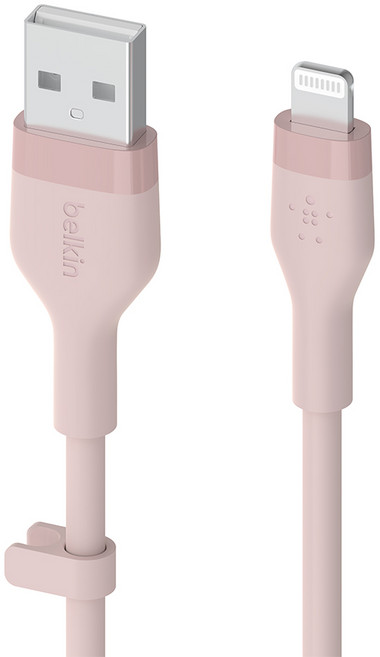벨킨 플렉스 USB A-라이트닝 아이폰 고속 충전 케이블 CAA008bt1M, 핑크, 1m, 1개