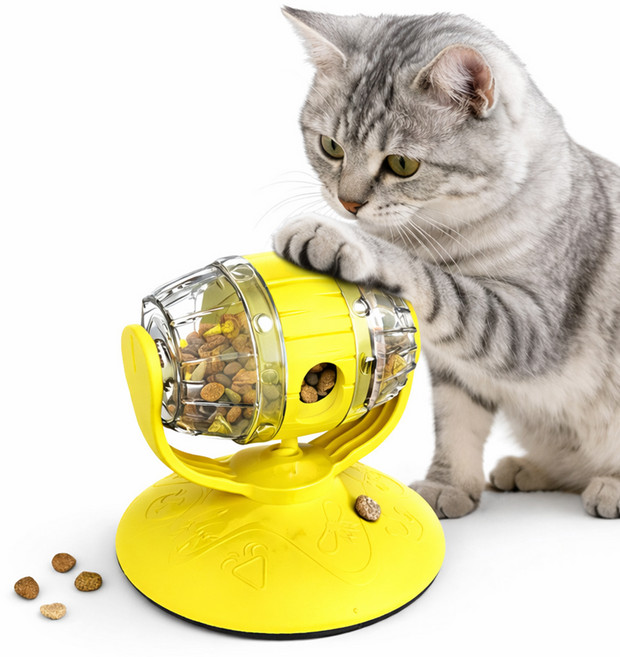 둥둥펫 반려동물 노즈워크 장난감 돌돌이 간식 롤러, 옐로우, 1개