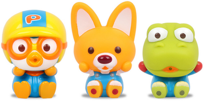 Pororo 躲貓貓洗澡遊戲水槍 3入, A款(Pororo, Eddy, Crong), 1套