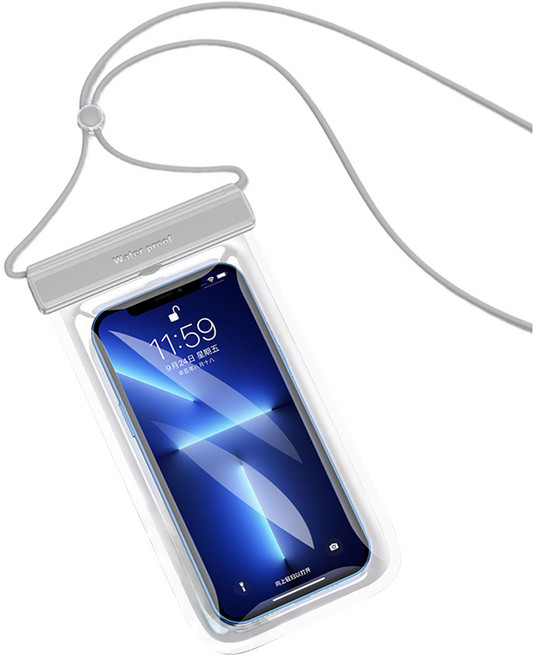 OMG 游泳潛水防水手機袋 IPX8防水等級, 銀灰色, 1個