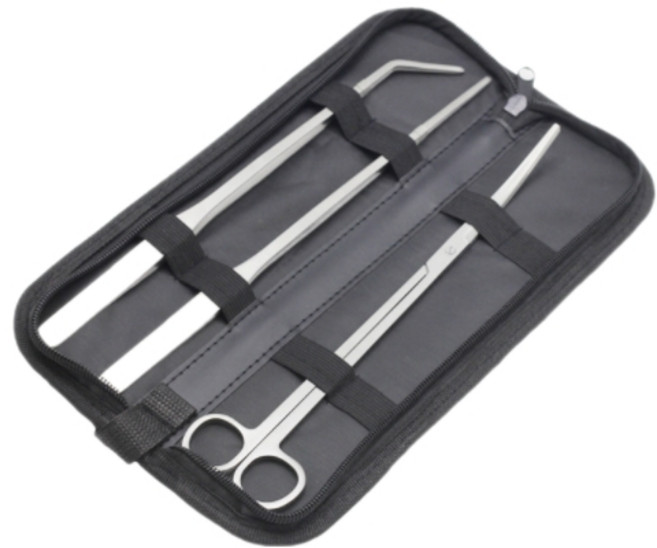 제노윈 스텐레스 수초 핀셋 가위 3종 세트, 1세트