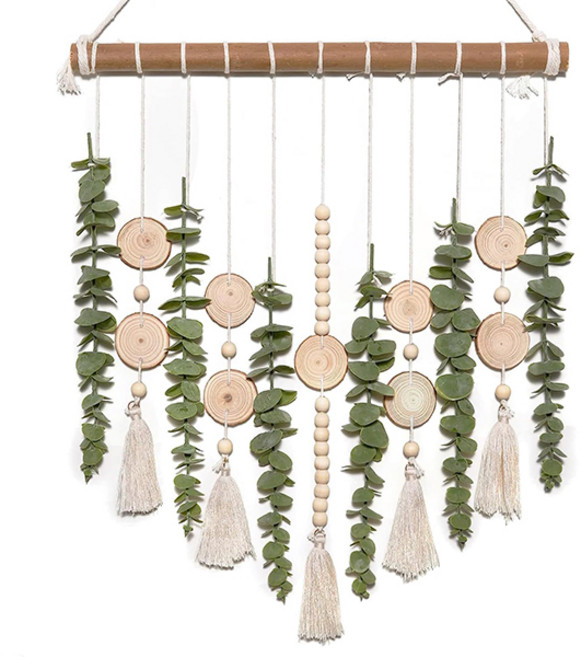 마켓피오 홈 보헤미안 유칼립투스 벽걸이 모조 장식 타입8, 혼합색상