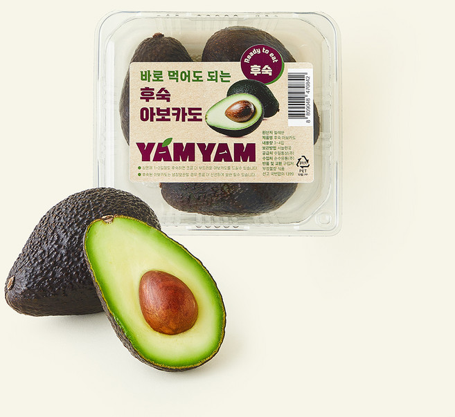 칠레산 YAM YAM 바로먹어도 되는 후숙 아보카도 3~4개입, 1개, 600g