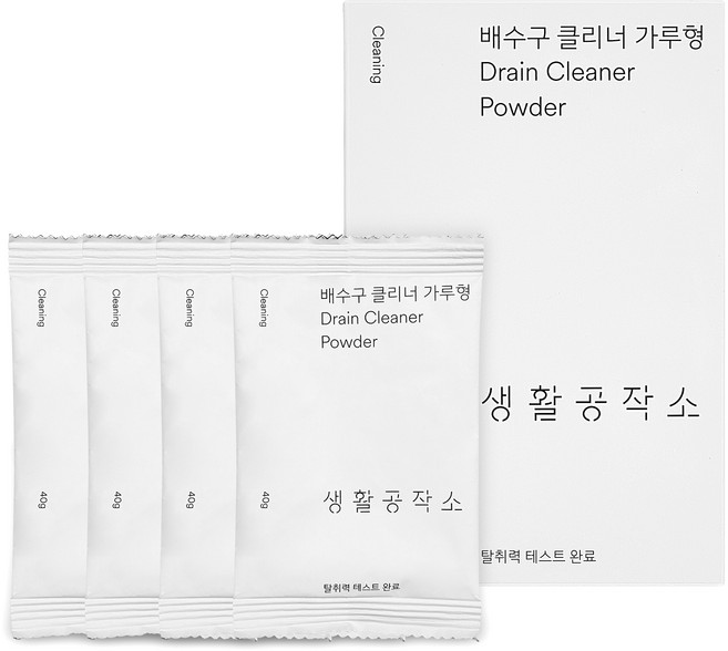 생활공작소 가루형 배수구 클리너 4p, 160g, 1개