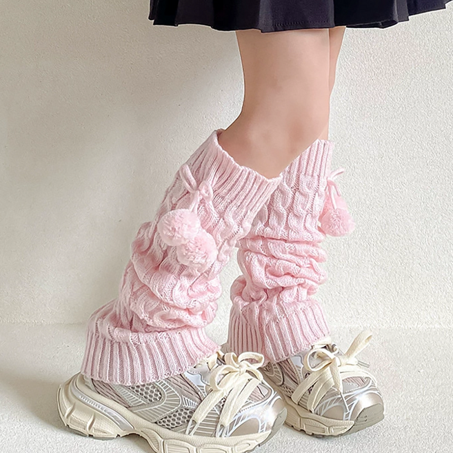 비단길 크리마 니트 꽈배기 레그워머