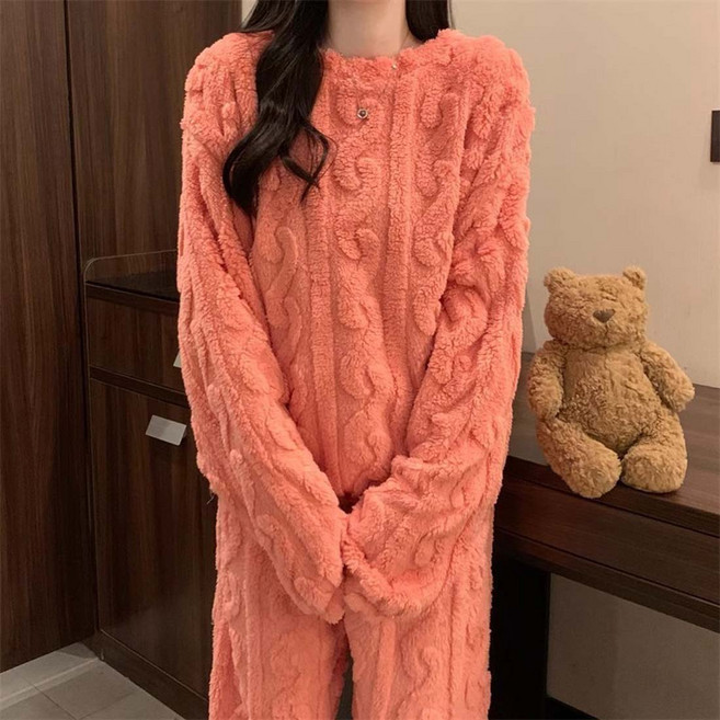 Twista 女款麻花超細纖維睡眠睡衣上下套裝