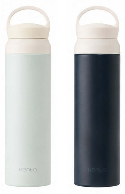 KENTA Urban 雙層真空不鏽鋼保溫杯2件套組, 2個, 500ml, 奶油薄荷, 深海藍
