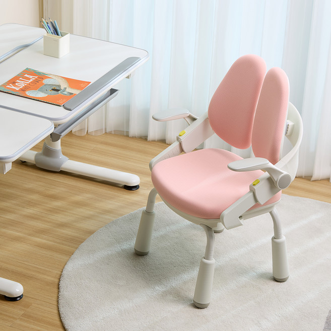 루나랩키즈 집중력 바른자세 크레용 의자, 핑크
