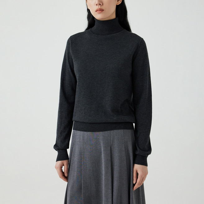 JAJU 여성용 터틀넥 니트