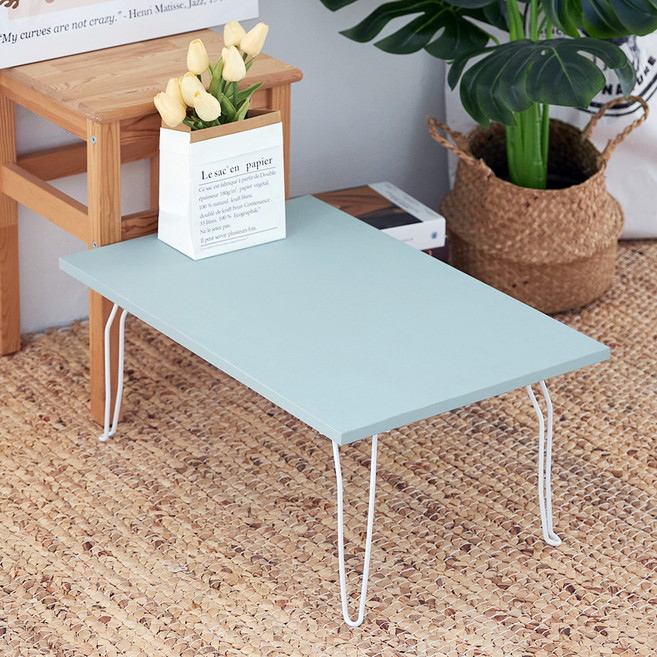스토리퍼니쳐 국내생산 E0 LPM 비스포크 접이식 테이블 600, 민트그레이