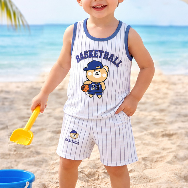 우주아이 아동용 플레이 애니멀 민소매 상하의 세트