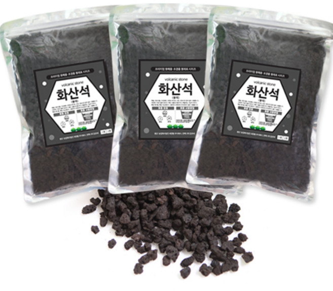 세경팜 화산석 바닥재 블랙 2호, 3개, 2L
