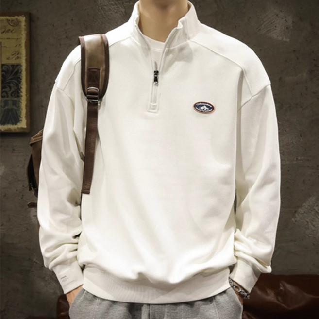 男士運動休閒半拉鍊Polo領大學T