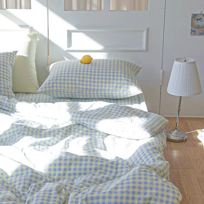 루시드슬립 드림체크 먼지없는 사계절 무봉제 차렵이불 세트