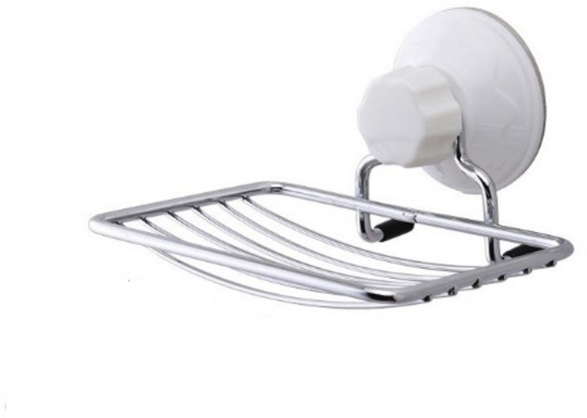 스테인리스 비누받침대 부착형 1단, 은색, 1개
