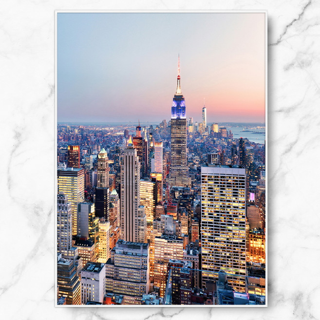 RYMD 뉴욕 도시 포스터 + 메탈 액자, 화이트