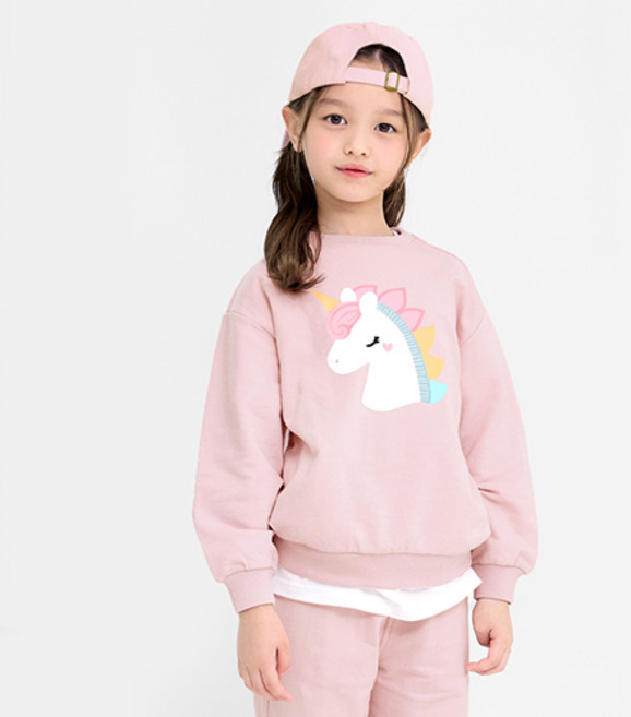 유니프랜드 여아용 유니콘 미니쭈리 9부 루즈핏 상하의 세트