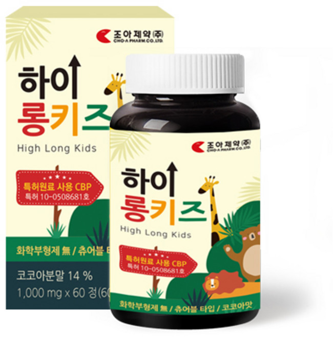 조아제약 하이롱키즈 어린이 칼슘제, 60정, 1개