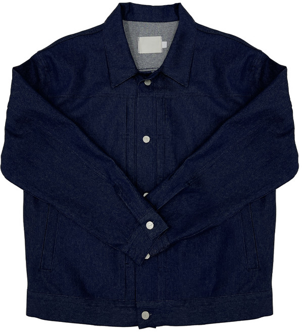 플레이즈 남성용 카라넥 10수 데님 오버핏 자켓