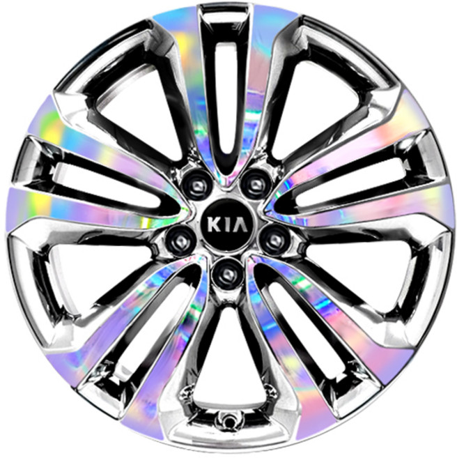 올뉴 카니발 홀로그램 휠스티커 19, 혼합색상, 1개