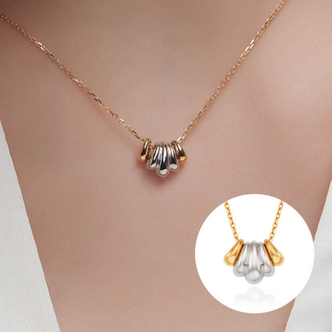 티르리르 여성용 루미너스 포인트 블룸 실버콤비 목걸이