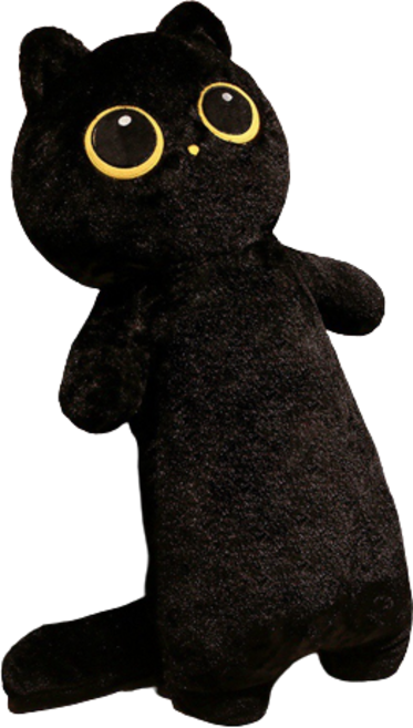 네이처타임즈 초롱초롱 고양이 바디필로우 인형, 블랙