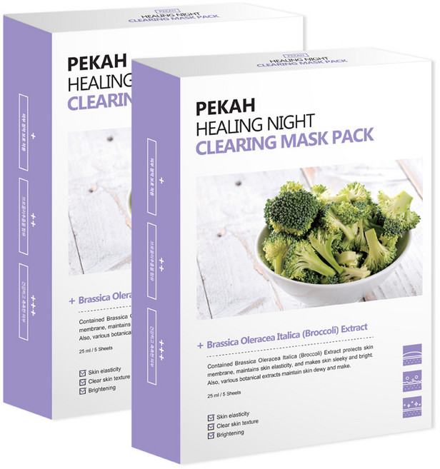 페카 힐링나이트 마스크팩 클리어링, 5개입, 2개
