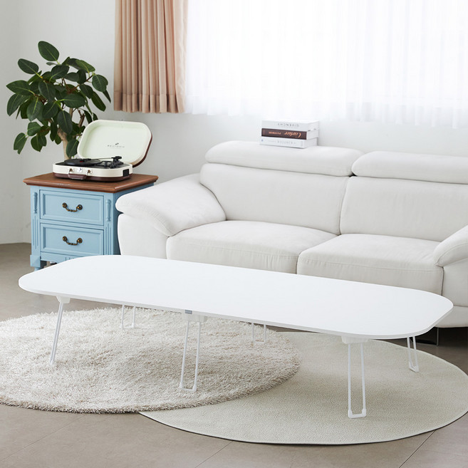 스토리퍼니쳐 국내생산 E0 LPM 9파이 오버라운드 거실 쇼파 테이블 고객직접설치, 퓨어화이트