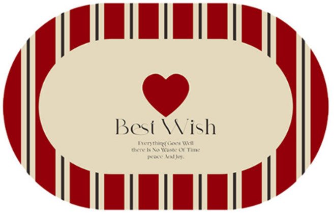 위더홈 미니멀 하트 포인트 발매트, 레드, 1개