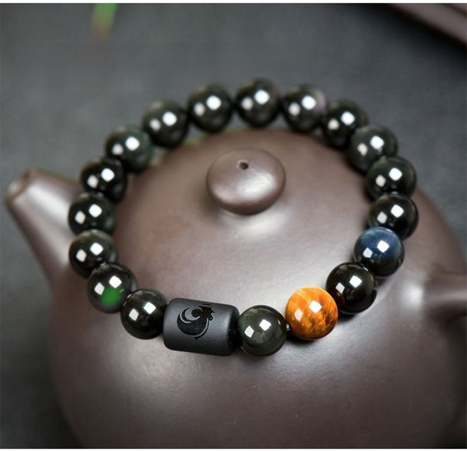 붓다베스트 12간지 행운 재물 건강운 소원성취 흑요석 염주팔찌