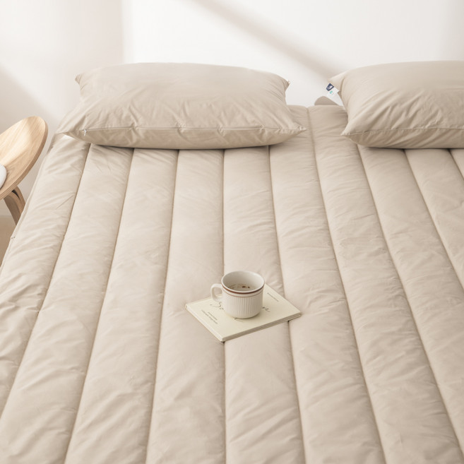 루아베 40수 순면 고정밴드형 침대패드, 샌드베이지