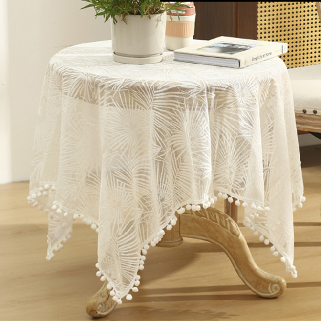 GUNU 홈카페 인테리어 촬영 소품 레이스 테이블보, 타입E, 1개, 90 x 90 cm