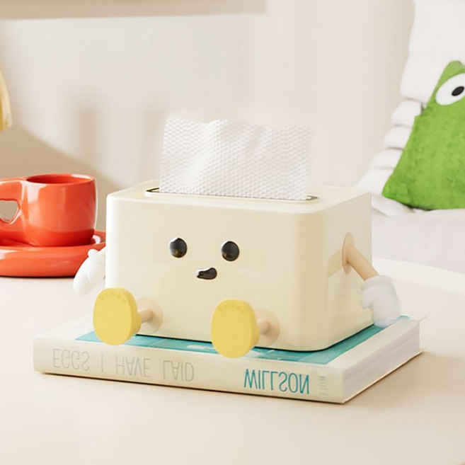 미르노아 노란슈즈 귀여운 장식 오브제 각티슈케이스 MMM3490, 앉기, 1개