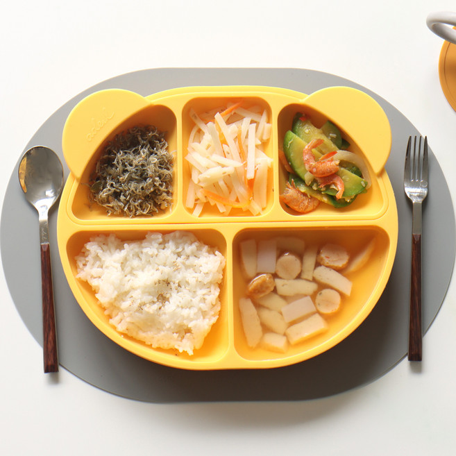 에이드엘 롤리 실리콘 유아식판세트, 치즈, 식판 + 세칸 나눔 접시