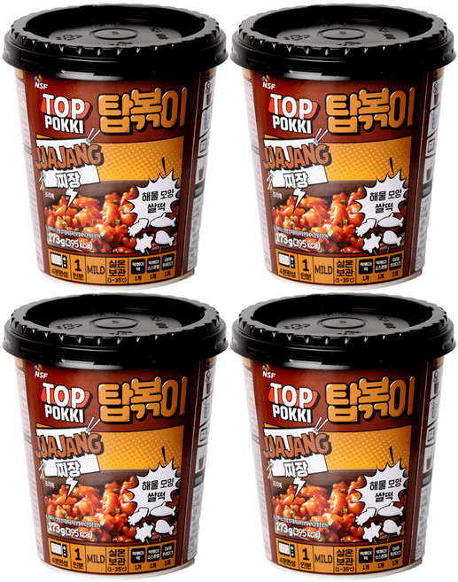 탑볶이 컵 짜장맛, 173g, 4개