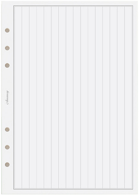 PAPERIDEAS 活頁替芯 豎線格 白瑤紙, 1個, 80張