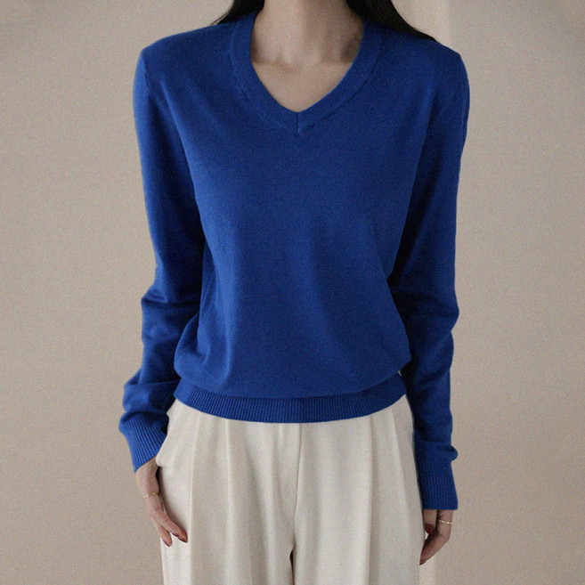 앤드스타일 여성용 비소프트 1탄 비스코스 브이넥 니트 264968