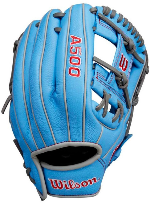 Wilson A500 棒球手套 左投用 WBW102539, 藍色, 1個