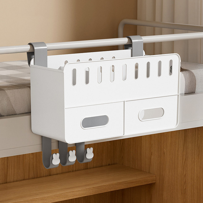 순잠 리빙 침대걸이 수납함, 화이트, 1개
